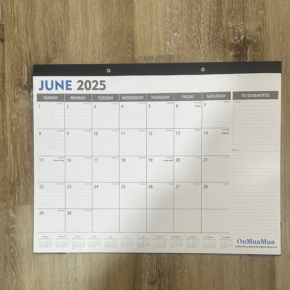 White Monthly Wall/ desk Calendar UNTIL DECEMBER 2026 Xl - 17x22 in